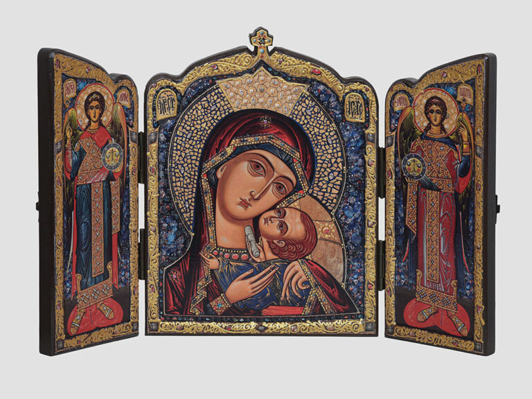 Складень: Касперовская икона Божией Матери с крестом, Арх.Михаил, Арх.Гавриил (С.Вандаловский)