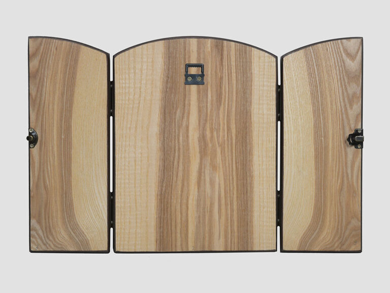 Складень: "Всецарица" икона Божией Матери, Cв.Николай, Св.Спиридон задняя стенка