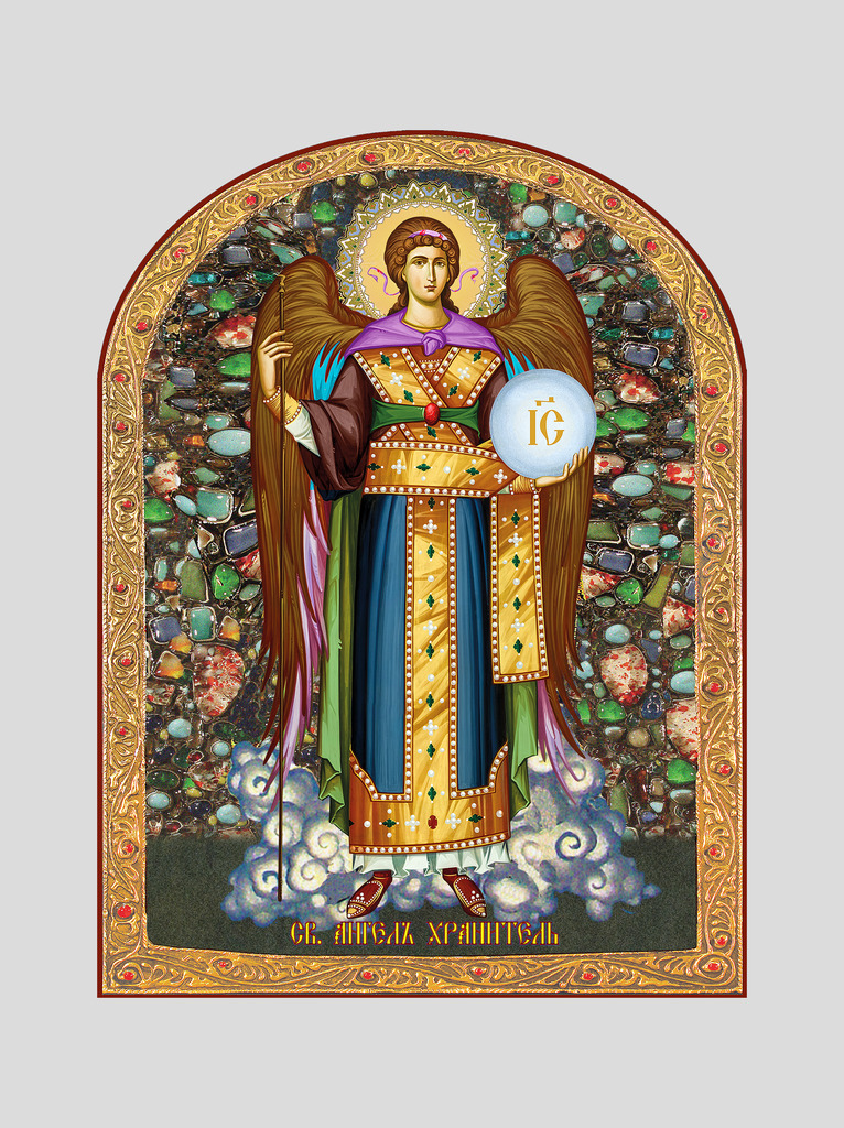 Ангел Хранитель (арочная икона с декоративной росписью)