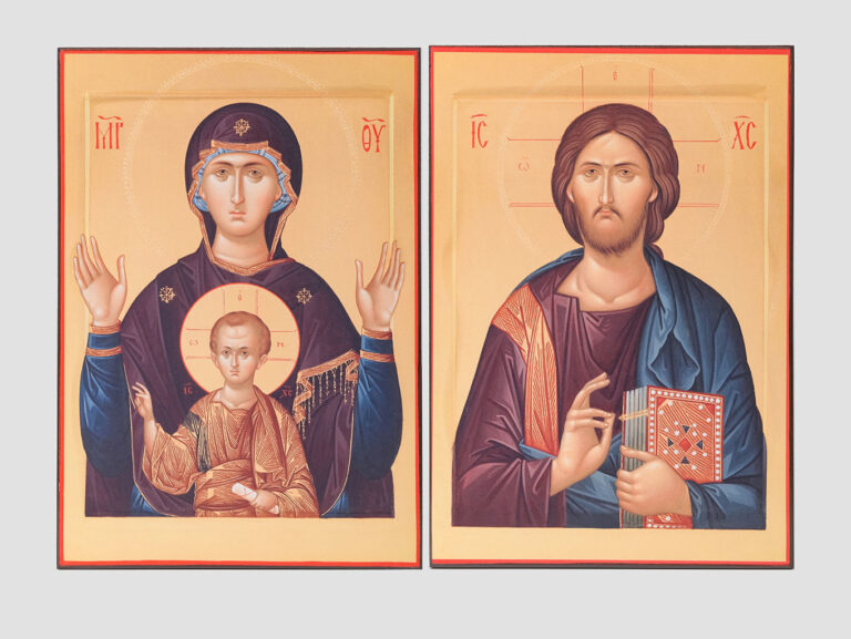 Пара венчальная с иконой Божией Матери "Знамение"