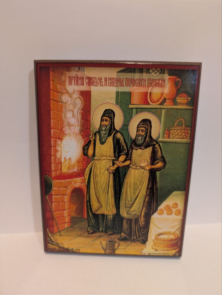 Икона “Спиридон и Никодим Печерские просфорники”