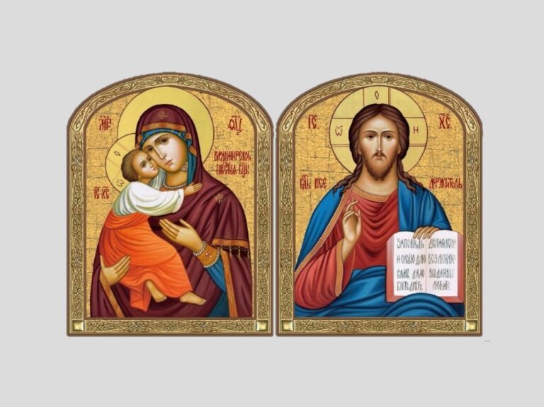Складень: Ісус Христос, Володимирська ікона Божої Матері
